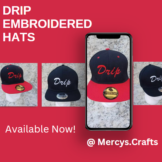 Drip Embroidered Snapback Hat