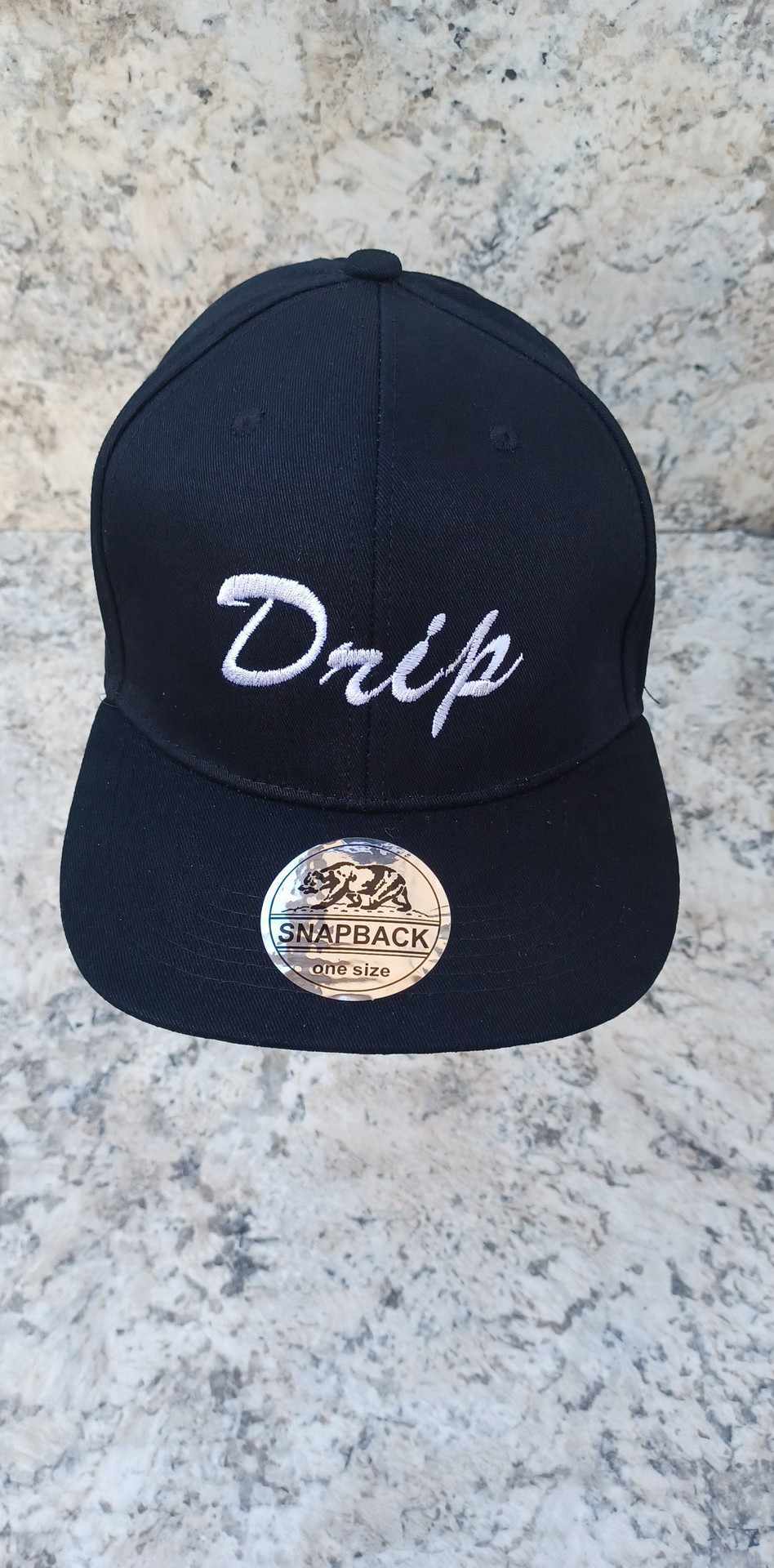 Drip Embroidered Snapback Hat