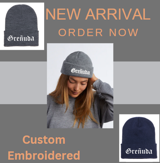 Greñuda Old English Font Beanie