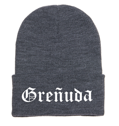 Greñuda Old English Font Beanie